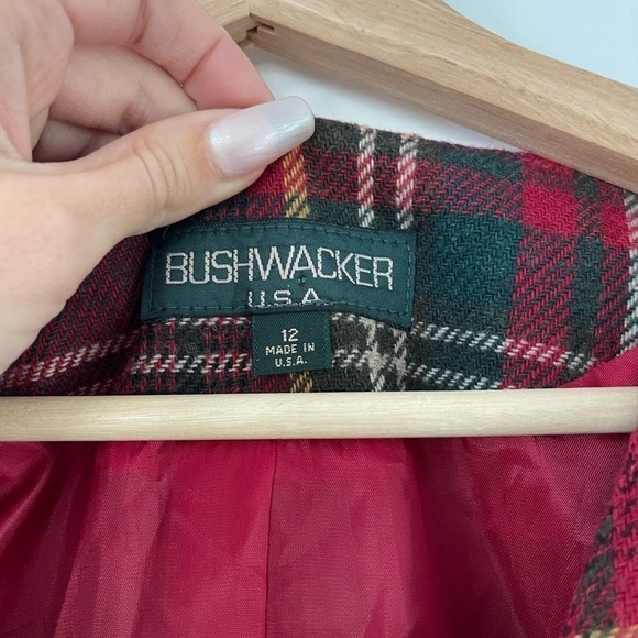 Vintage Bushwacker USA Wool Plaid Button Front Dress - 12 - Picture 5 of 7